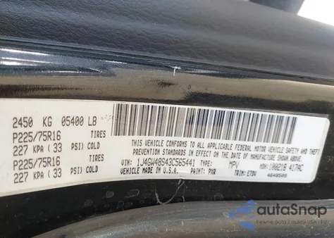 2003 Jeep Grand Cherokee Laredo из США, поврежденный, VIN 1J4GW48S43C565441